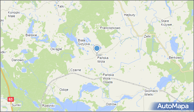 mapa Pańska Wola, Pańska Wola na mapie Targeo